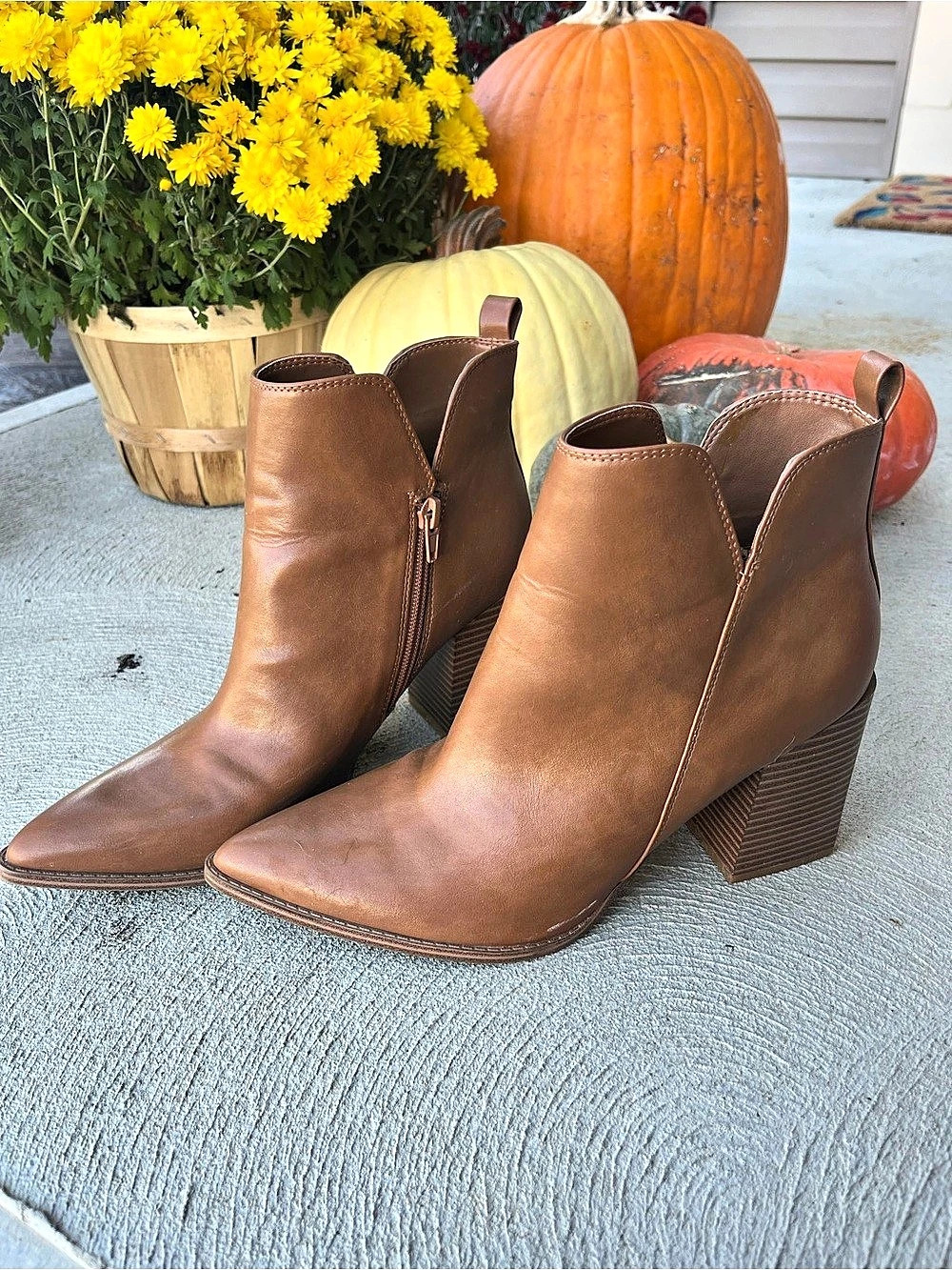 Nine West Ankle Boots Brown Pointed Toe